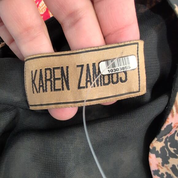 Karen Zambos Black Multicolor Abstract Colton Shirt Dress - Size Medium $150 - Picture 9 of 11